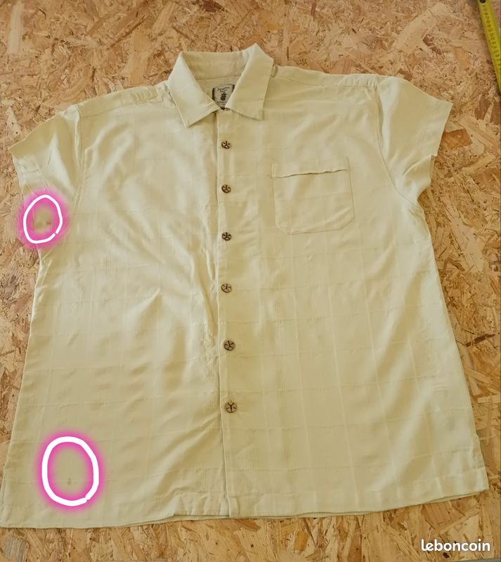 Chemise Vintage manches courtes, motifs ton sur ton, Jamaica Jaxx, 100% soie (image 2)