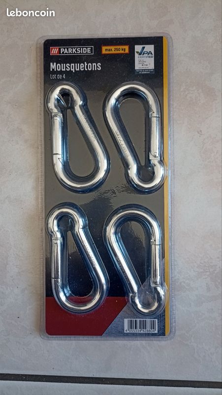 Mousqueton Sangle Emerillon ( Lot de 5 ) inox 316 Pour sangle 25mm 3701123724527