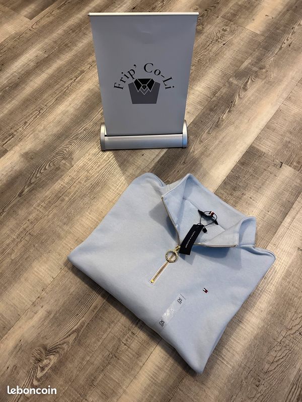 Pull Zip Tommy Hilfiger bleu Neuf (image 1)