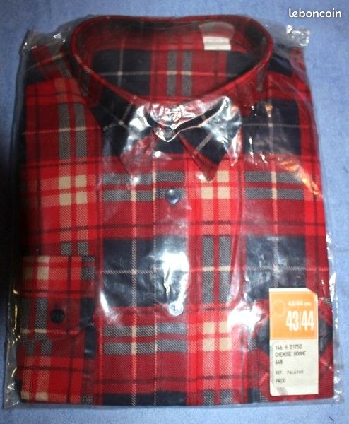 Chemise Homme Timber Run Flanelle à Carreaux - Taille XL, Manches Longues, Acrylique, Vintage