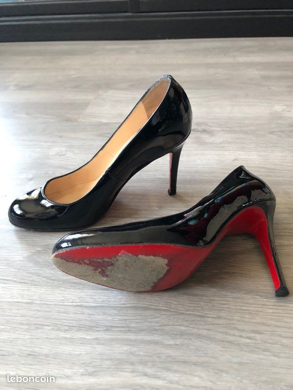 Louboutin Escarpin Noir Rouge Talon Noir Escarpin Noir Avec
