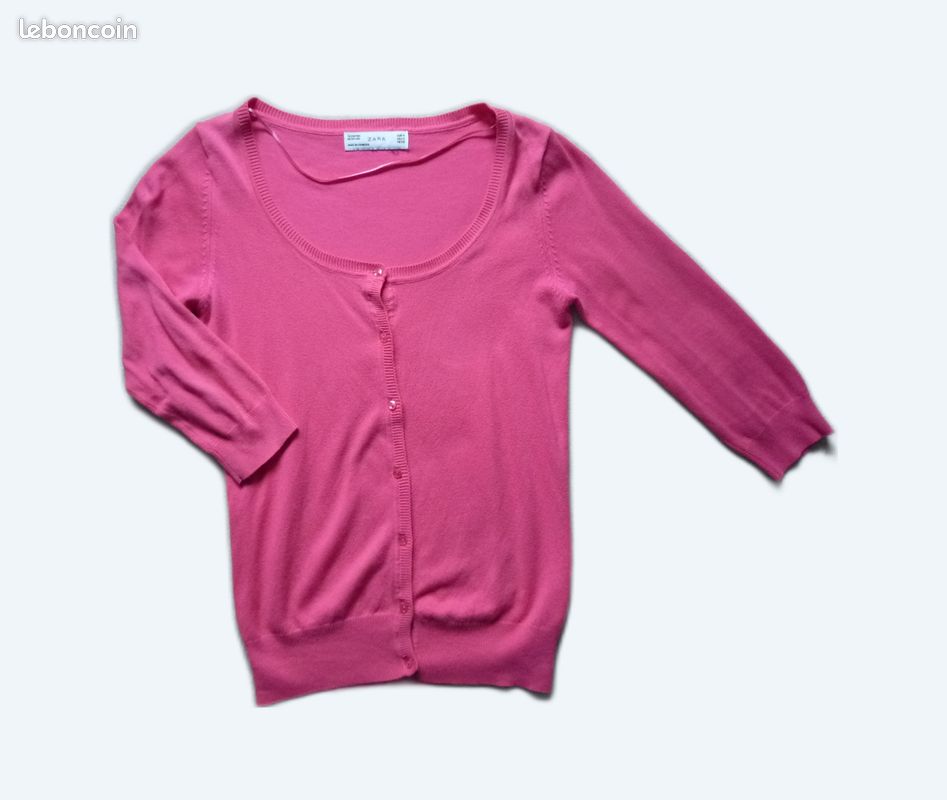 Maille Brillante Gilet Rose Fushia Zara Gilet Rose Fushia Femme