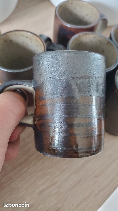 6 tasses en gres anciennes (image 3)
