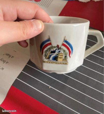 Tasse à Café Céramique APILCO - Décor Bicentenaire Révolution - Occasion Bon état