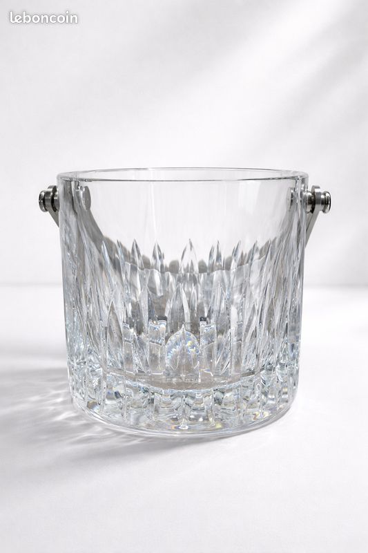 Seau à Glaçons Vintage Cristal De Bayel - Taillé Croisillons Et Losanges