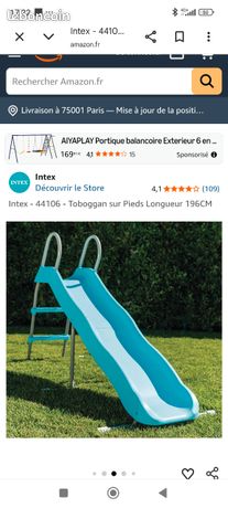 Intex - Toboggan pour enfants en plastique et acier - Dimensions