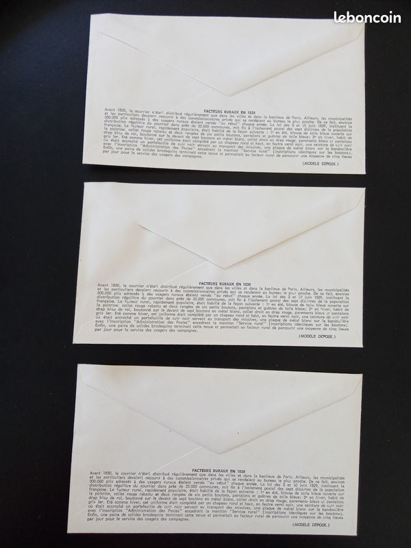 Lot 3 Cartes Maximum Journée du Timbre 1968 - Facteur Rural 1830 - 16 Mars 1968 (image 2)