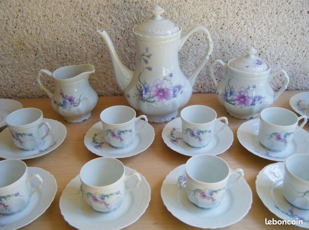 ♥ Ancienne Manufacture Royale Limoges ♥ Très Beau Service à Café Porcelaine ♥ (image 6)