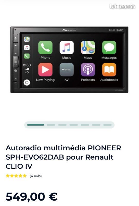 Pioneer car play clio 4 (image 1)