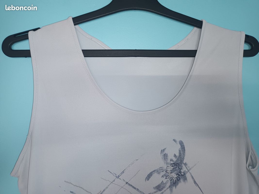 Débardeur gris avec fleurs T46 (mam33133) (image 2)