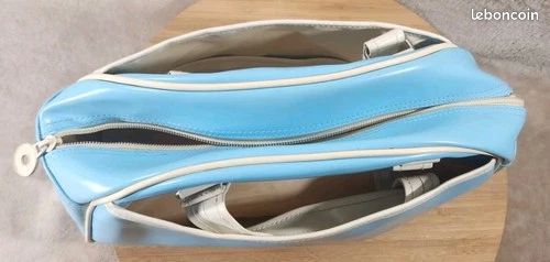 Sac A Main Blanc Claire Et Blanc 2 Poignée Vintage 2 pochettes Cuir ?? (image 9)