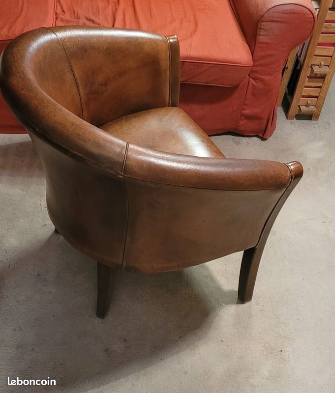 Fauteuils clubs cuir de mouton (image 3)