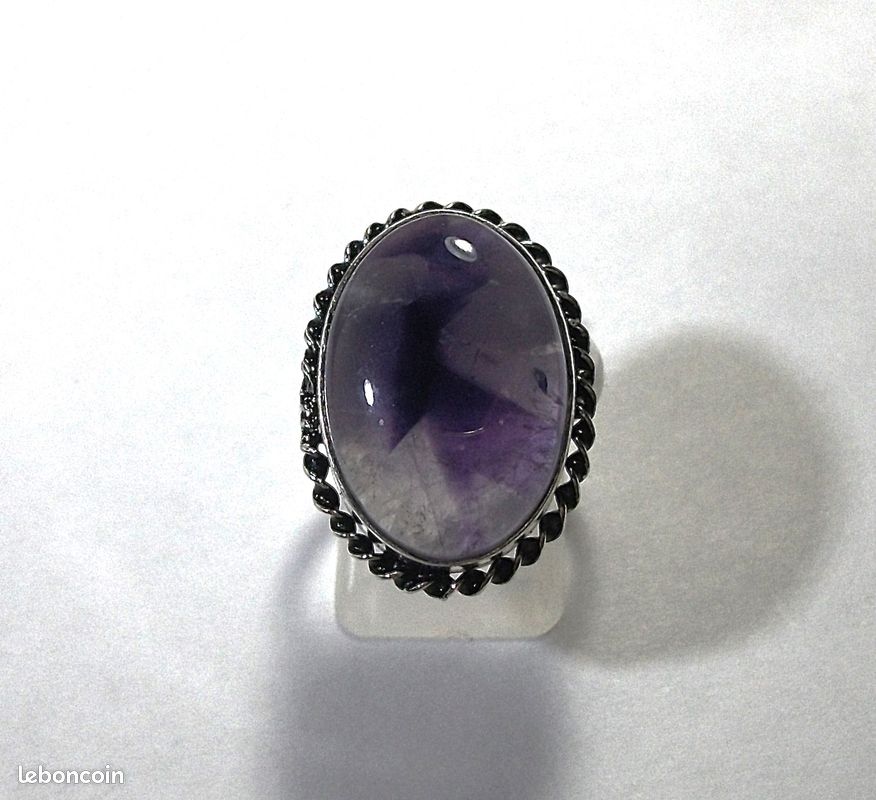 Bague améthyste plaqué argent 925 (image 2)