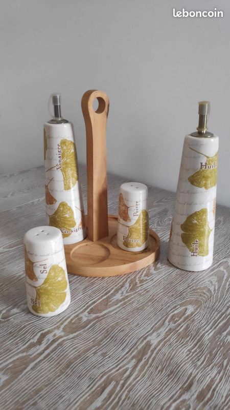Presentoir produits cuisine, vinaigre, huile, sel, poivre (image 3)