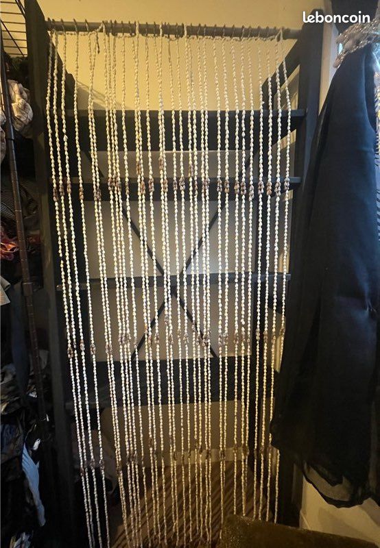 Grande étagère + rideau de perles décoratif – 174 cm x 80 cm x 32 cm (image 1)