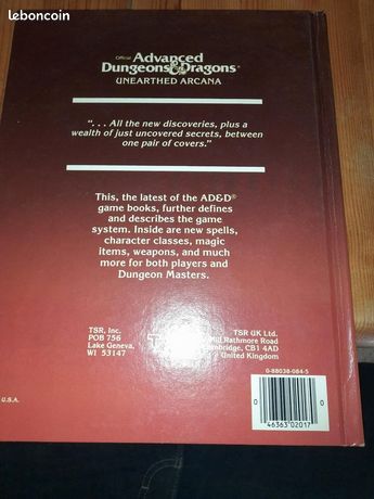 Advanced Dungeons Et Dragons Unhearted ARCANA 1985 Edition USA