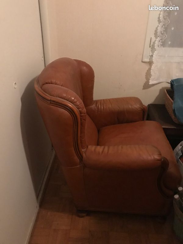 Fauteuil de salon en cuir (image 1)