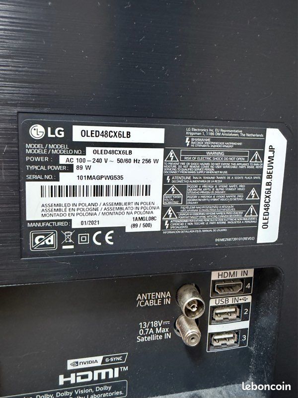 TV LG OLED 48” – 4K 120 Hz HDMI 2.1 – 2020 (image 3)