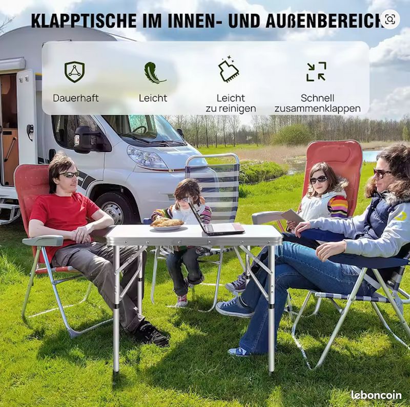Table de Camping Pliable (75x55cm) - Neuf – Livraison gratuite ⭐⭐⭐ (image 5)
