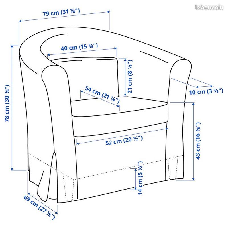 Fauteuil club en tissu Ikea (image 5)