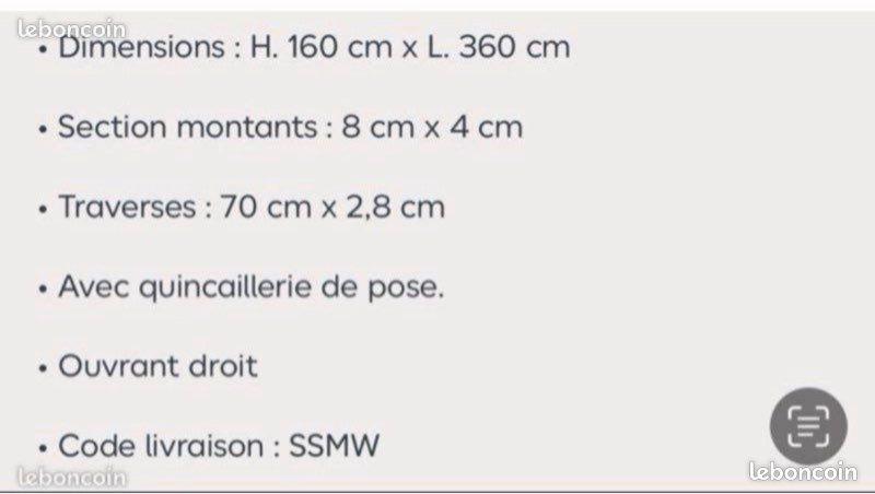 Portail coulissant neuf cotentin gris 3m60 (image 4)