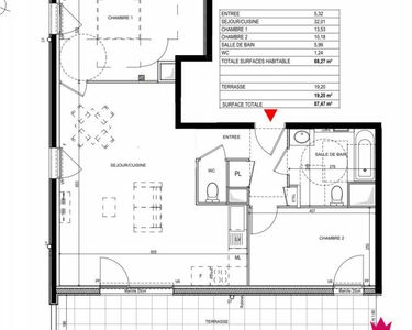 Appartement 299 000 € - 69 m²