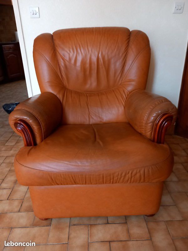 Salon en cuir marron (image 3)