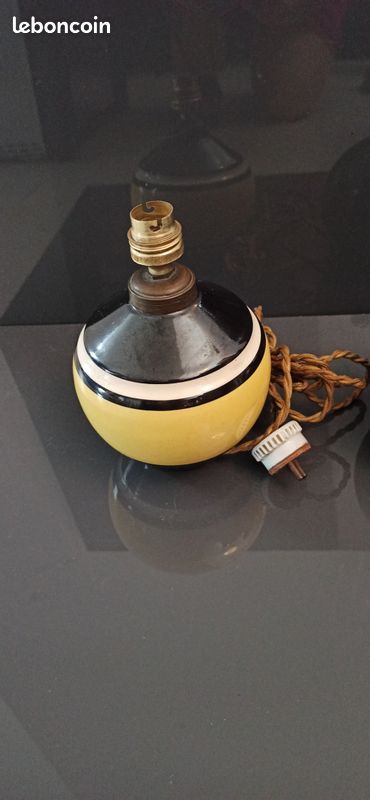 Lampe boule céramique vintage signée (image 1)