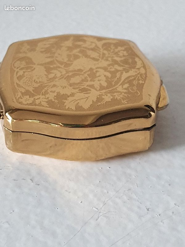 Petit Pilulier Doré - Occasion - Fabriqué En France