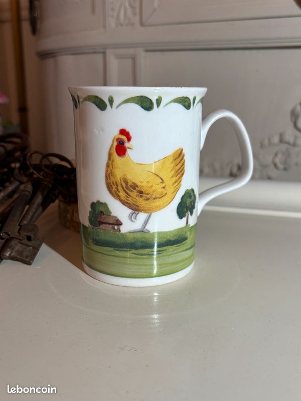 Mug Vintage à Motif Oiseaux - Marque ROY KIRKHAM - Blanc - Occasion