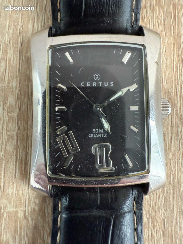 Montre Certus quartz homme/femme – rectangulaire – vintage