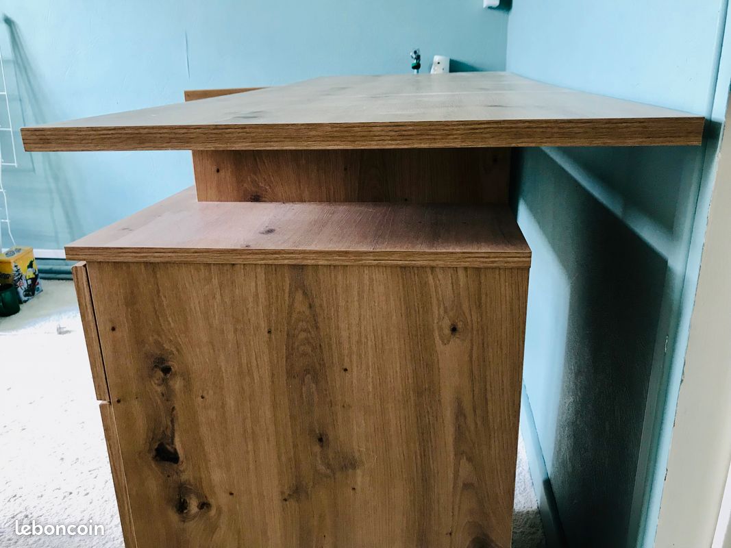 Bureau droit MINISTER imitation chêne artisan en excellent état (image 3)