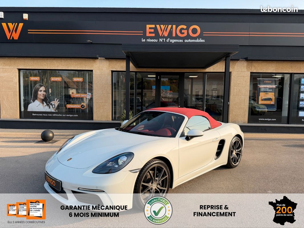 Porsche 718 boxster (982) 2.0 300ch - bvm6 - cuir etendu rouge bordeaux - jantes s 20 pouces - entretiens porsche (image 1)