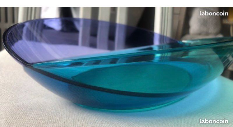 Plat Coupe Fruits Tupperware Élégance – Ovale Bleu Acrylique – Occasion Bon état