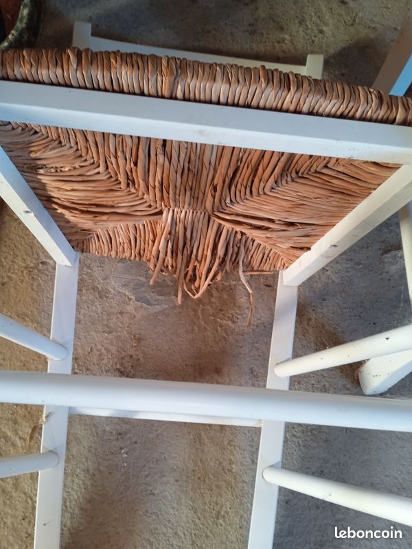 Lot de 4 chaises en bis et paille (image 3)