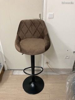 Chaise de bar velour (image 2)