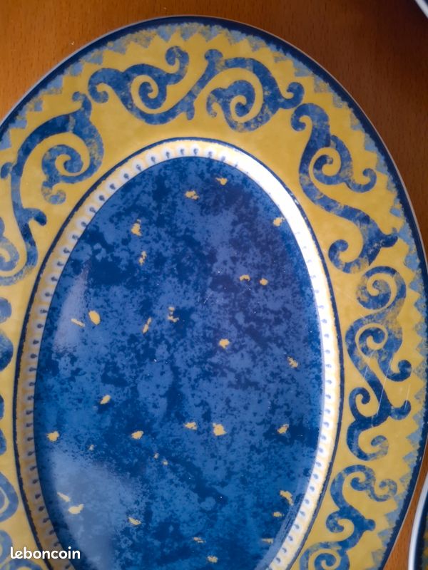Dessous De Plat En Fonte émaillée – Geneviève Lethu, Vintage, Bleu, France
