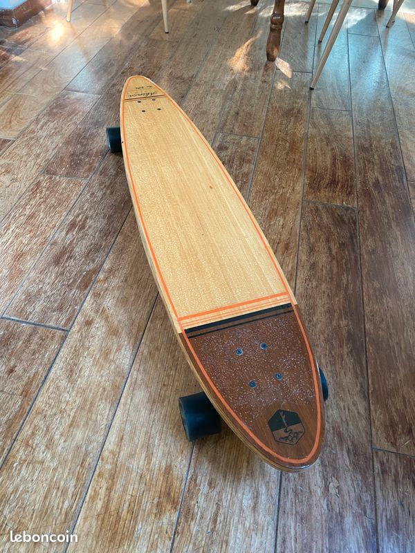 Longboard Surfskate Custom en bois - Ahimsa Surfboards x Carver (Excellent état) (image 1)