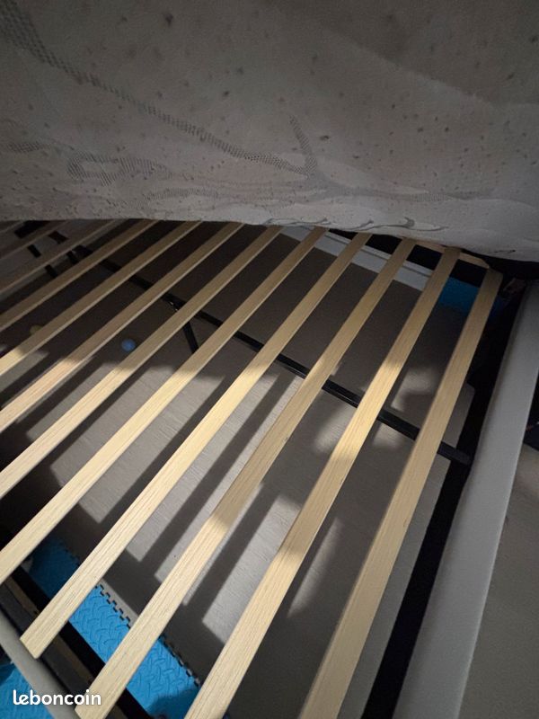 Vend lit tissus beige 160x200 (image 4)