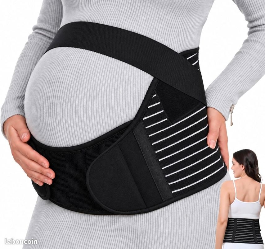 Ceinture de grossesse - Support lombaire et abdominal (Noire, Taille L) (image 1)