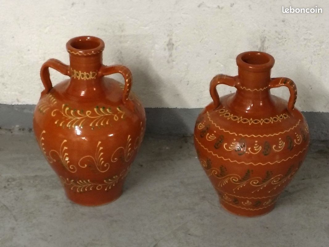 Lot 2 Jarres Terre Cuite Vernie (image 1)