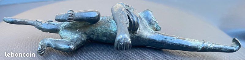 Statuette animalière ancienne, bronze asiatique / Singe (image 3)