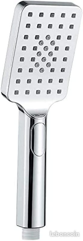 Douchette à Main Carré, Douche de main Pomme de Douche, pommeau de douche Argent Interface 1/2 pouce (image 1)