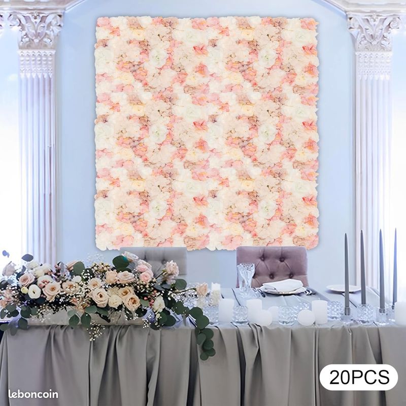 Rue Des Fleurs Lot De 12 Colonnes De Fleurs Artificielles Pour Décoration De Jardin, Mariage, 40 X 60 Cm Mur Floral Artificiel