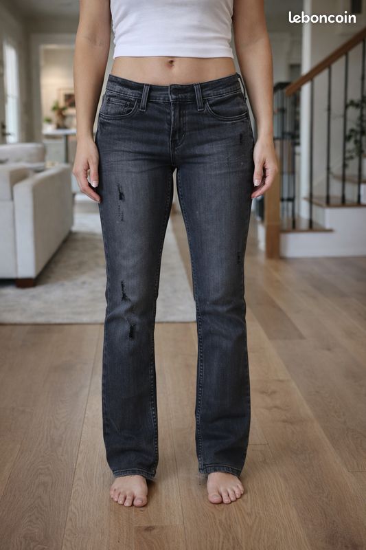 Jeans Levi's Revel Skinny Noir/gris - Coupe Skinny Taille Basse - Tailles W24 à W31 - Occasion Très Bon état