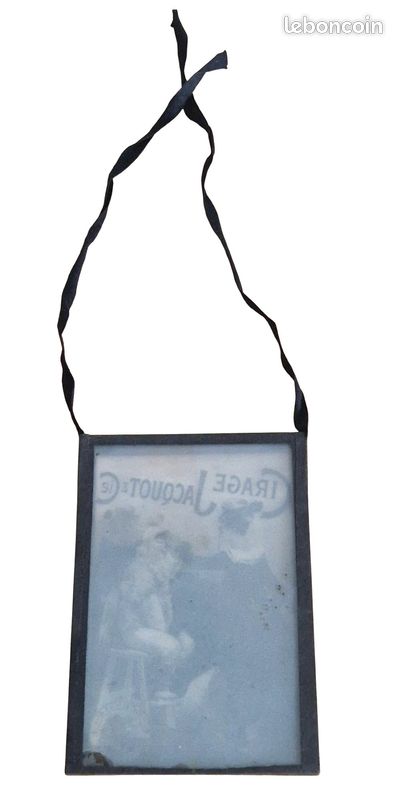 Rare Plaque de projection publicitaire verre réclame ancienne Cirage Jacquot Clowns Cirque c.1900 (image 11)