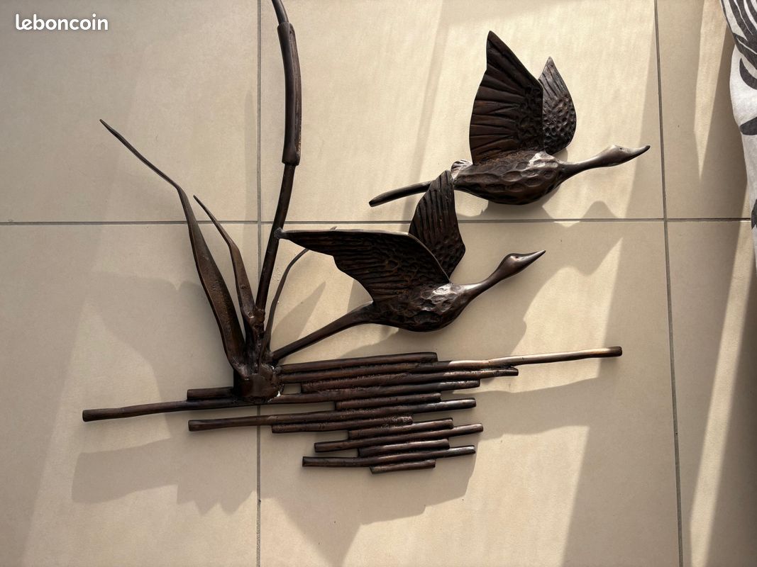 Déco Murale En Métal Oiseaux Sur Branche, Sculpture Murale Silhouette D'Oiseau, Signe D'Art