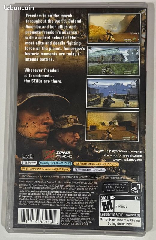 Jeu PSP SOCOM Fireteam Bravo 3 – Complet PAL – Boîtier Neuf – Bon état