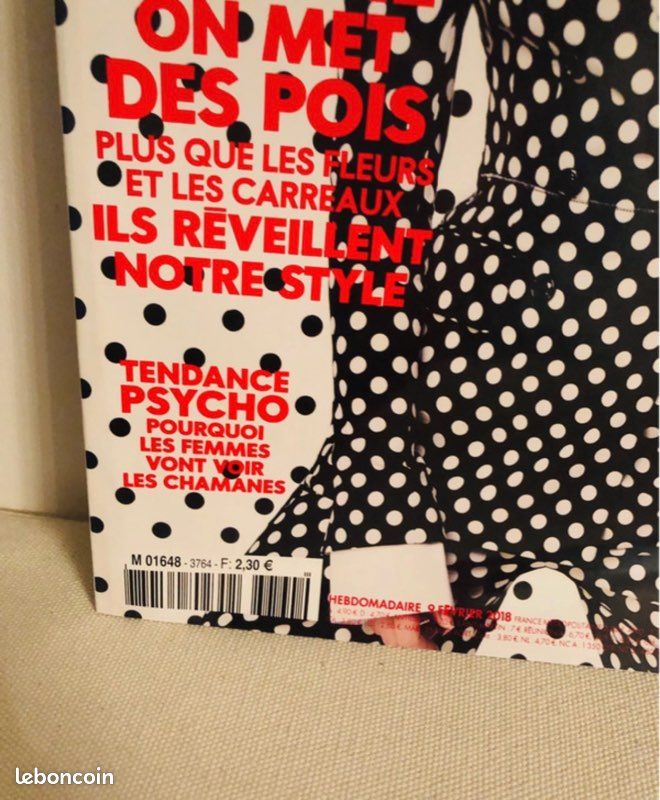 Revue mode beauté féminine Elle magazine pois noir et blanc dalmatien (image 2)