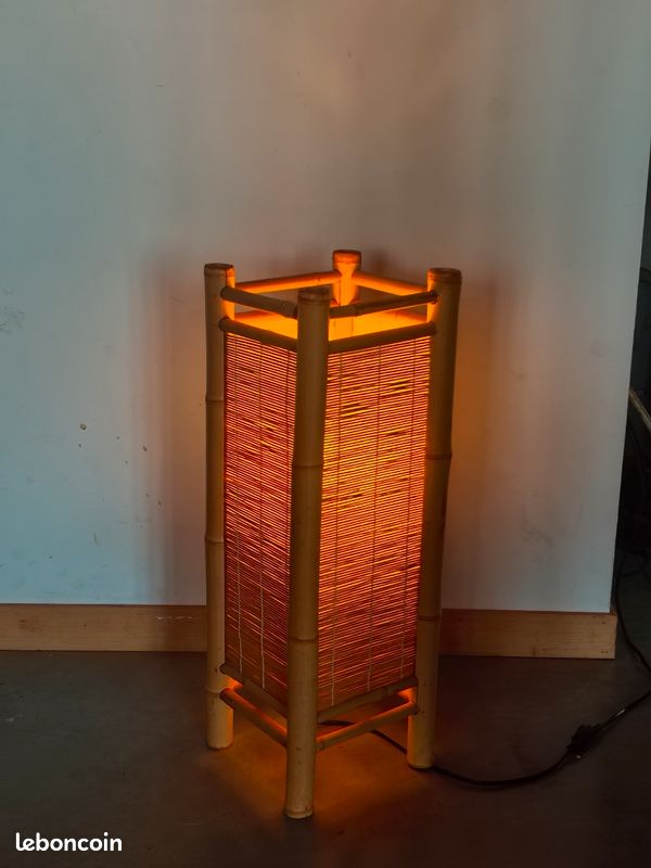 Lampe japonisante bambou (image 1)